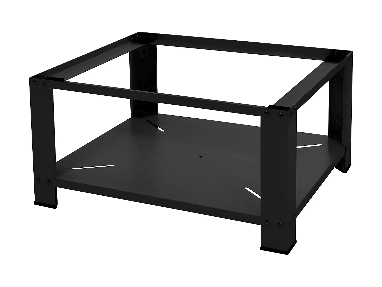Socle pour machine à laver en acier noir accessoire avec étagère ML-Design