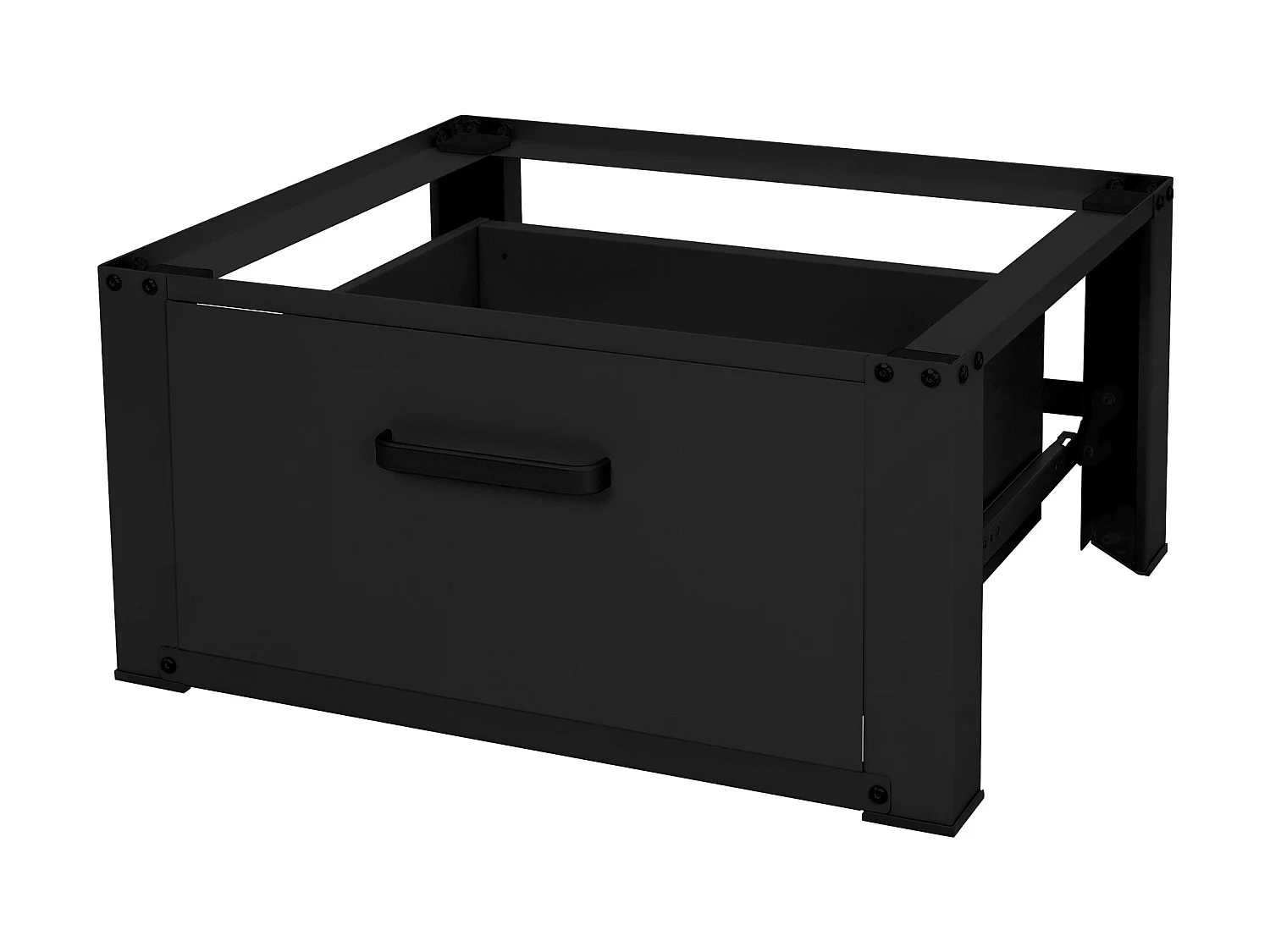 Socle pour machine à laver en acier noir accessoire avec tiroir ML-Design