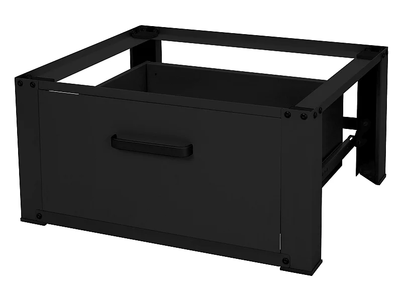 Socle pour machine à laver en acier noir accessoire avec tiroir ML-Design
