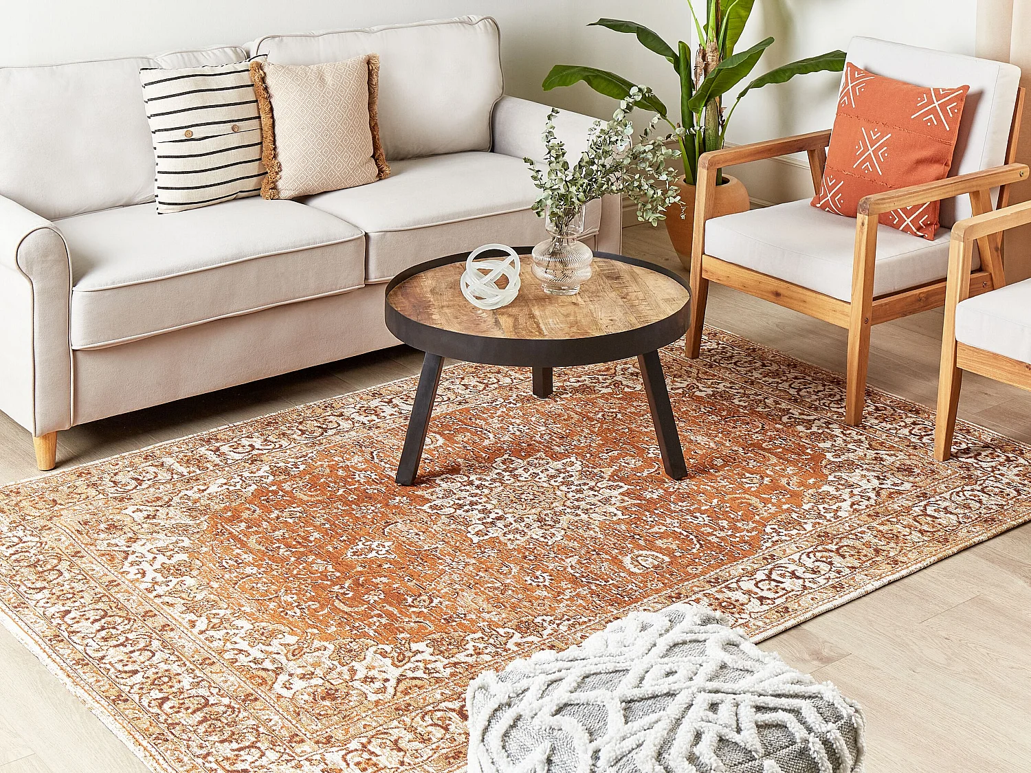 Tapis en coton orange 160 x 230 cm HAYAT