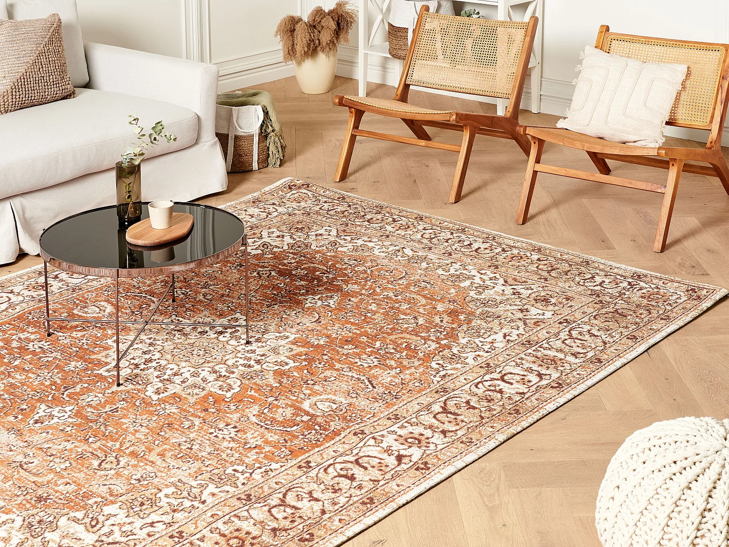 Tapis en coton orange 200 x 300 cm HAYAT