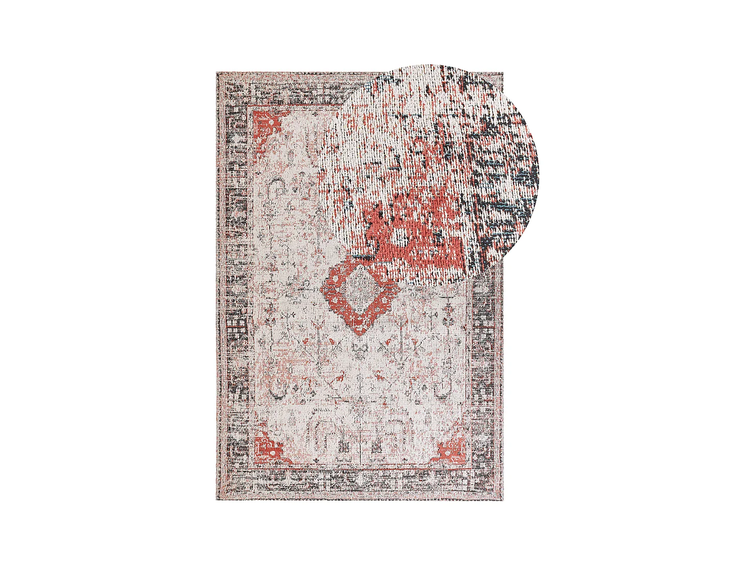 Teppich Baumwolle rot / beige 200 x 300 cm orientalisches Muster Kurzflor ATTERA