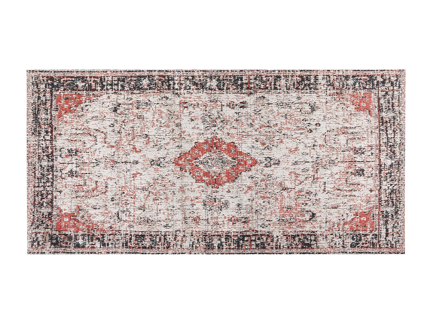 Tappeto cotone rosso e beige 80 x 150 cm ATTERA