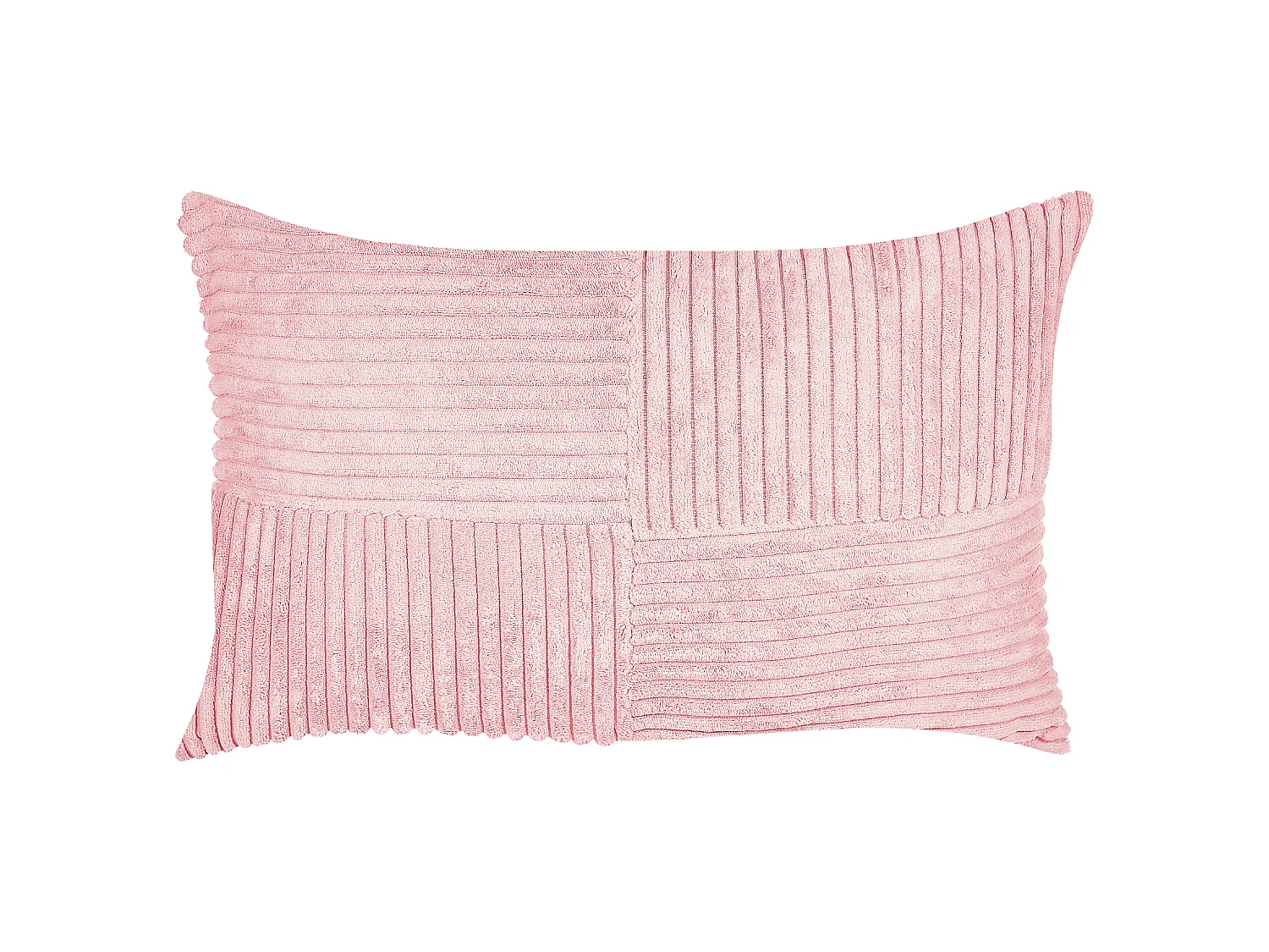 Lot de 2 coussins décoratifs MILLET Velours côtelé 30 x 50 cm Rose Motif géométrique