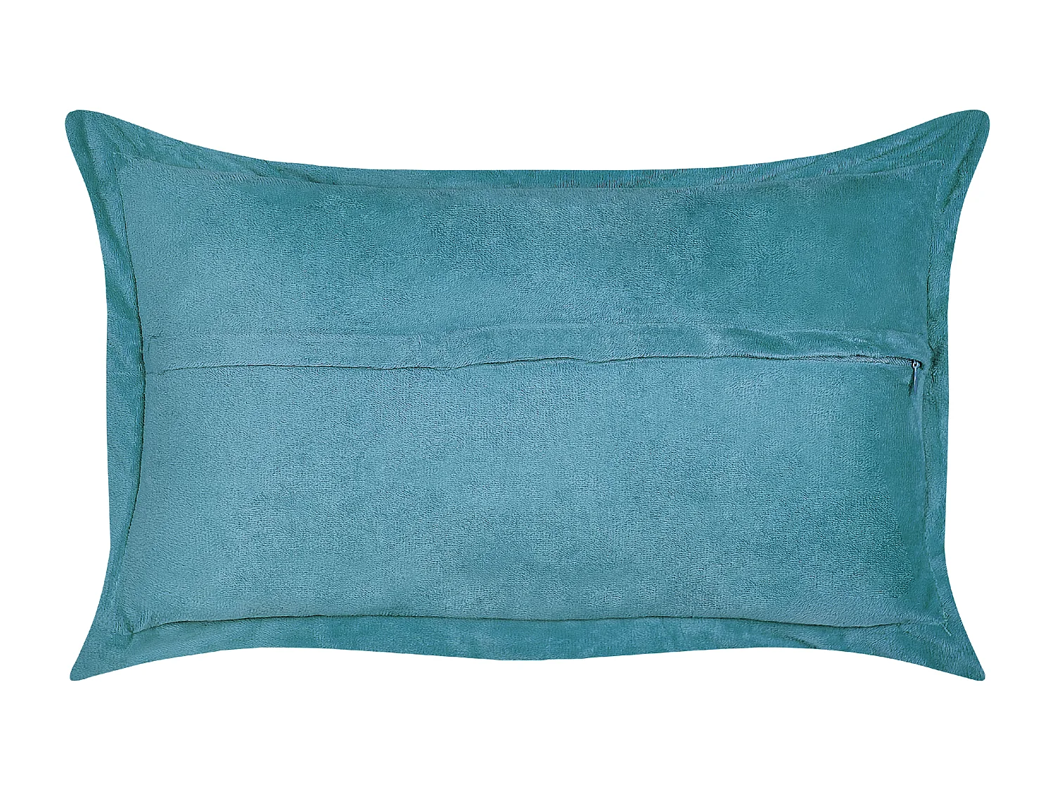 Set van 2 decoratieve kussens ZINNIA Corduroy 47 x 27 cm Blauwgroen Effen