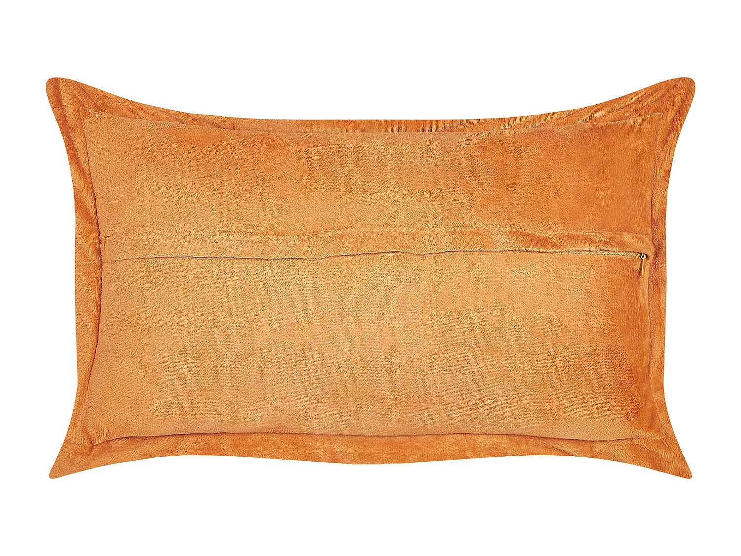 Lot de 2 coussins décoratifs ZINNIA Velours côtelé 47 x 27 cm Orange Unicolore