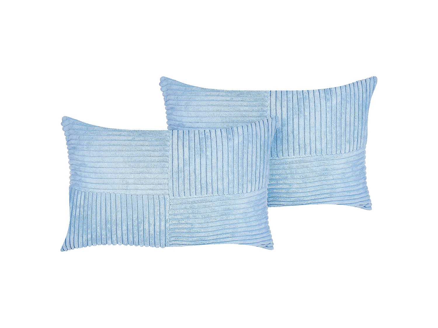 Set van 2 decoratieve kussens MILLET Corduroy 30 x 50 cm Blauw Geometrisch patroon