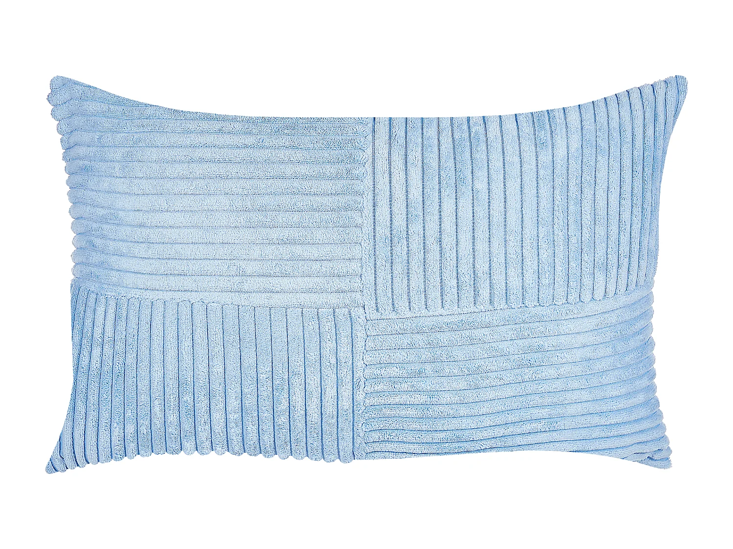 Lot de 2 coussins décoratifs MILLET Velours côtelé 30 x 50 cm Bleu Motif géométrique