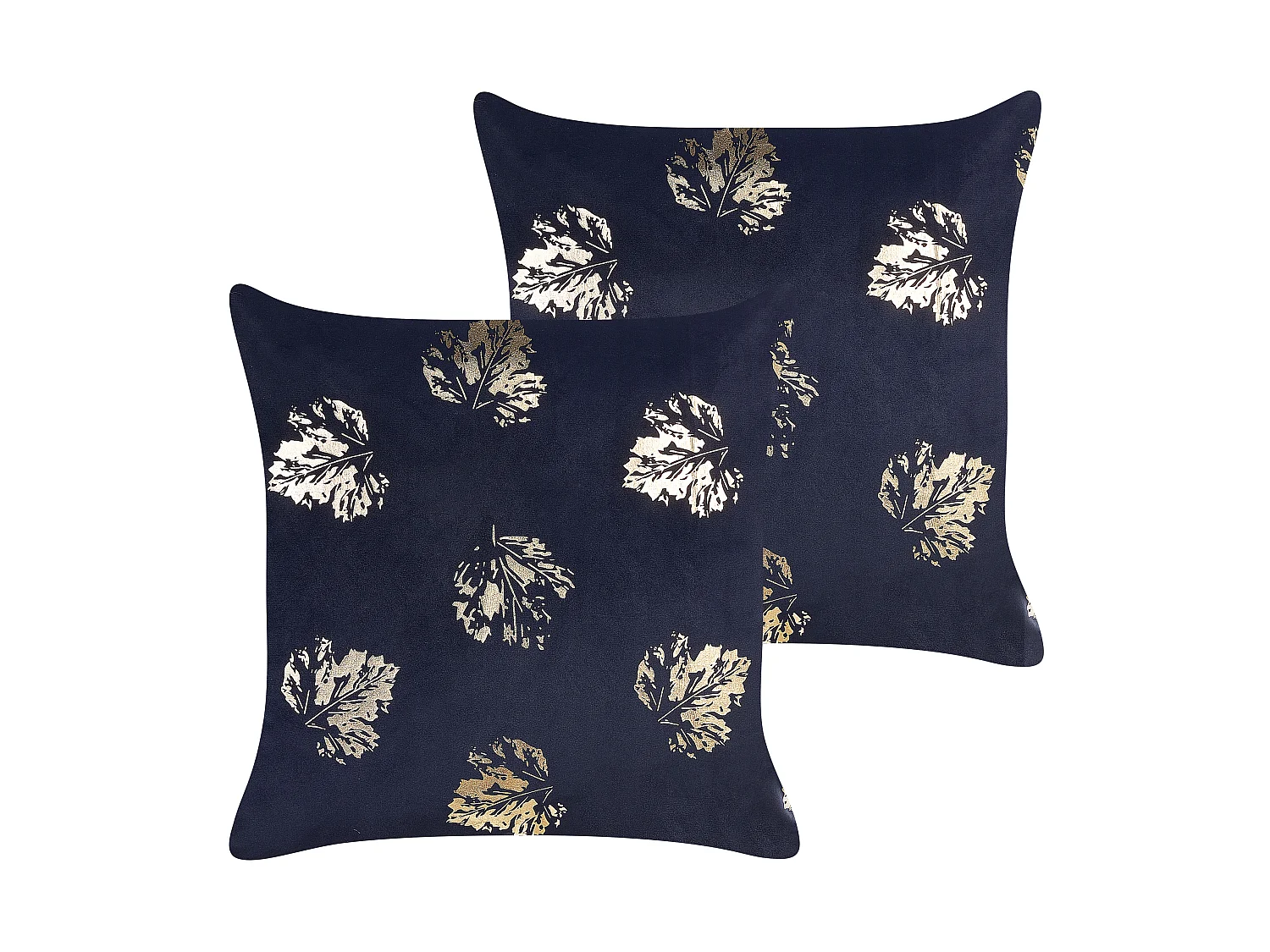 Lot de 2 coussins décoratifs GOLDENROD Velours 45 x 45 cm Noir Motif de plante