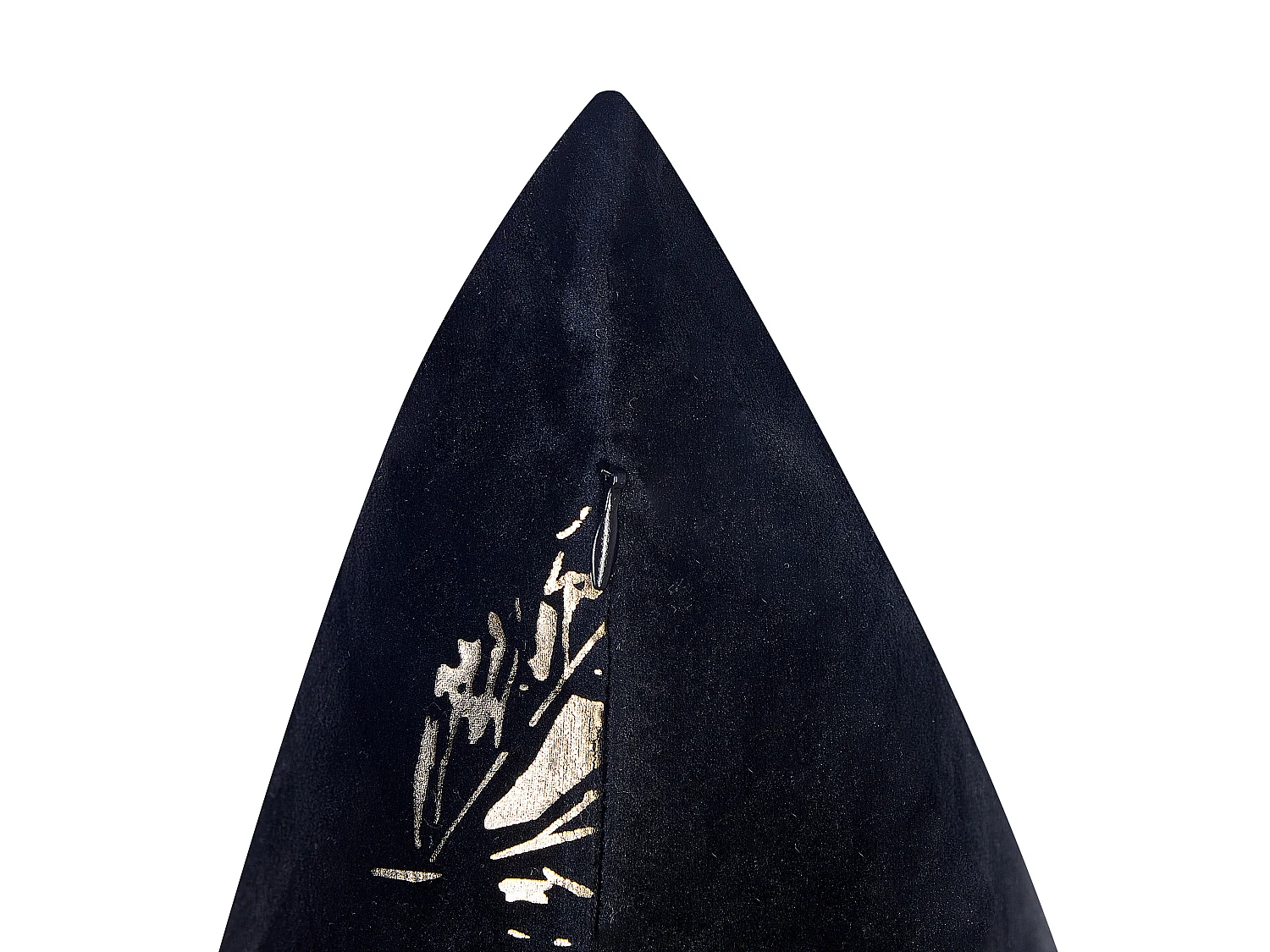 Dekokissen 2er-Set Samtstoff-Blattmuster 45x45cm schwarz / gold Goldenrod