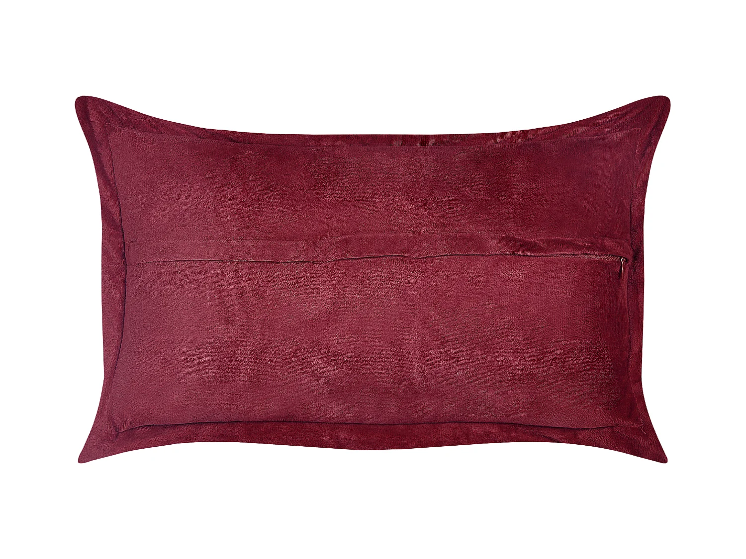 Set van 2 decoratieve kussens ZINNIA Corduroy 47 x 27 cm Bordeaux Effen
