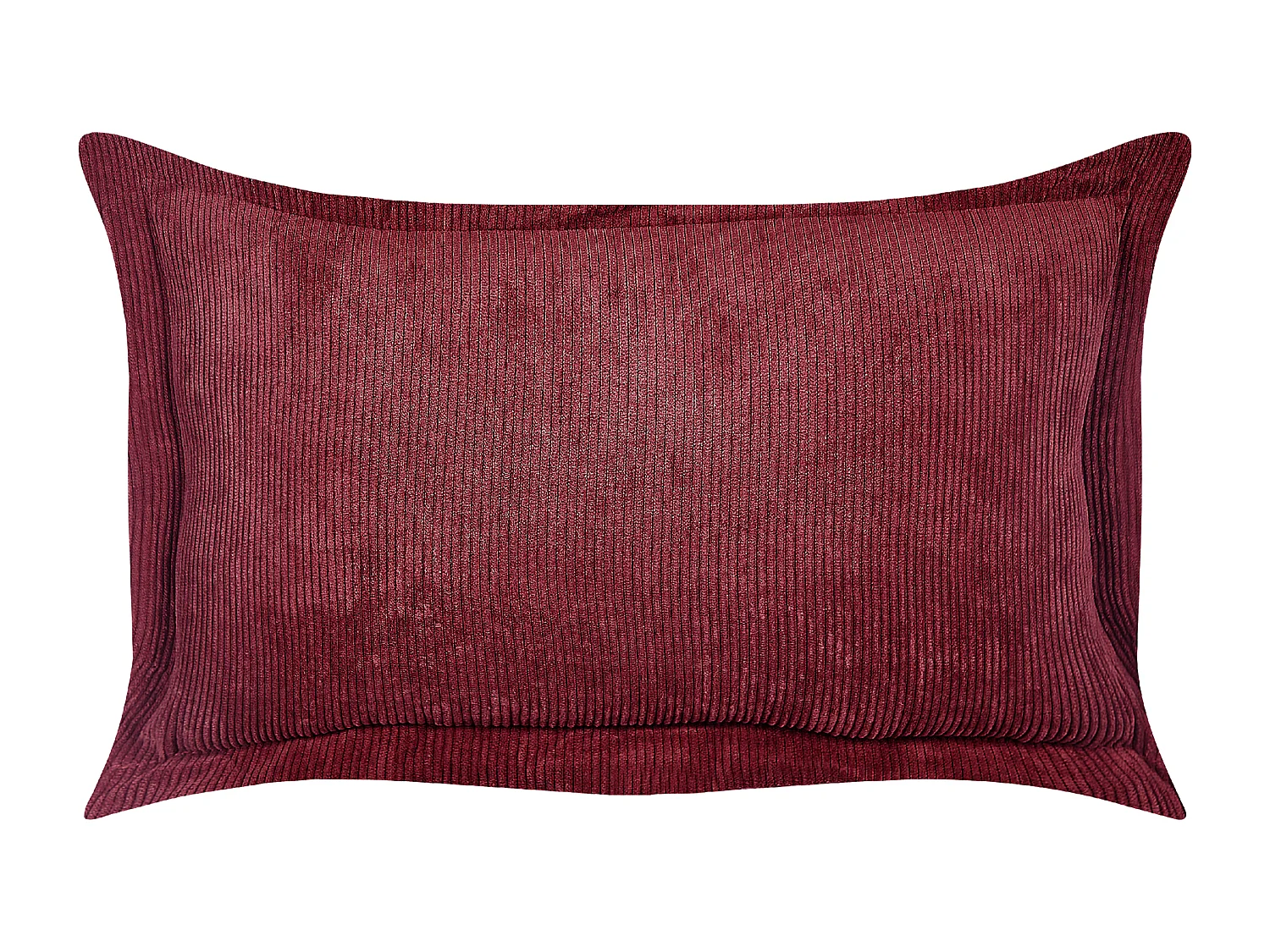Lot de 2 coussins décoratifs ZINNIA Velours côtelé 47 x 27 cm Rouge Bordeaux Unicolore