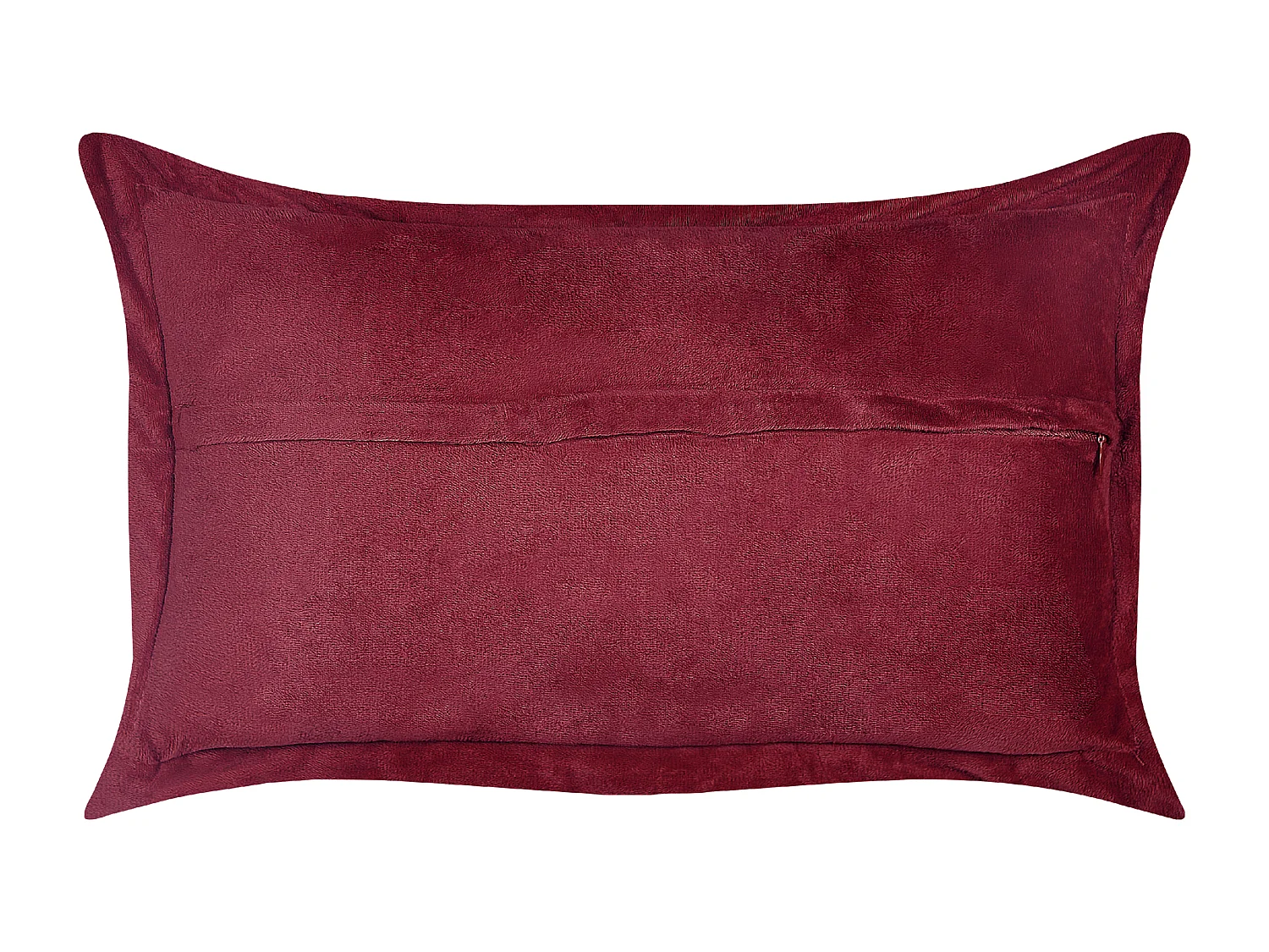 Lot de 2 coussins décoratifs ZINNIA Velours côtelé 47 x 27 cm Rouge Bordeaux Unicolore