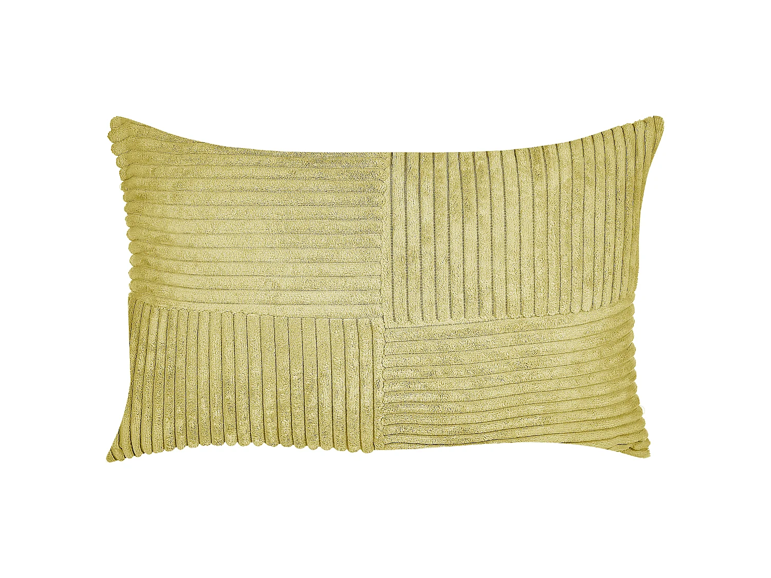 Lot de 2 coussins décoratifs MILLET Velours côtelé 30 x 50 cm Vert olive Motif géométrique