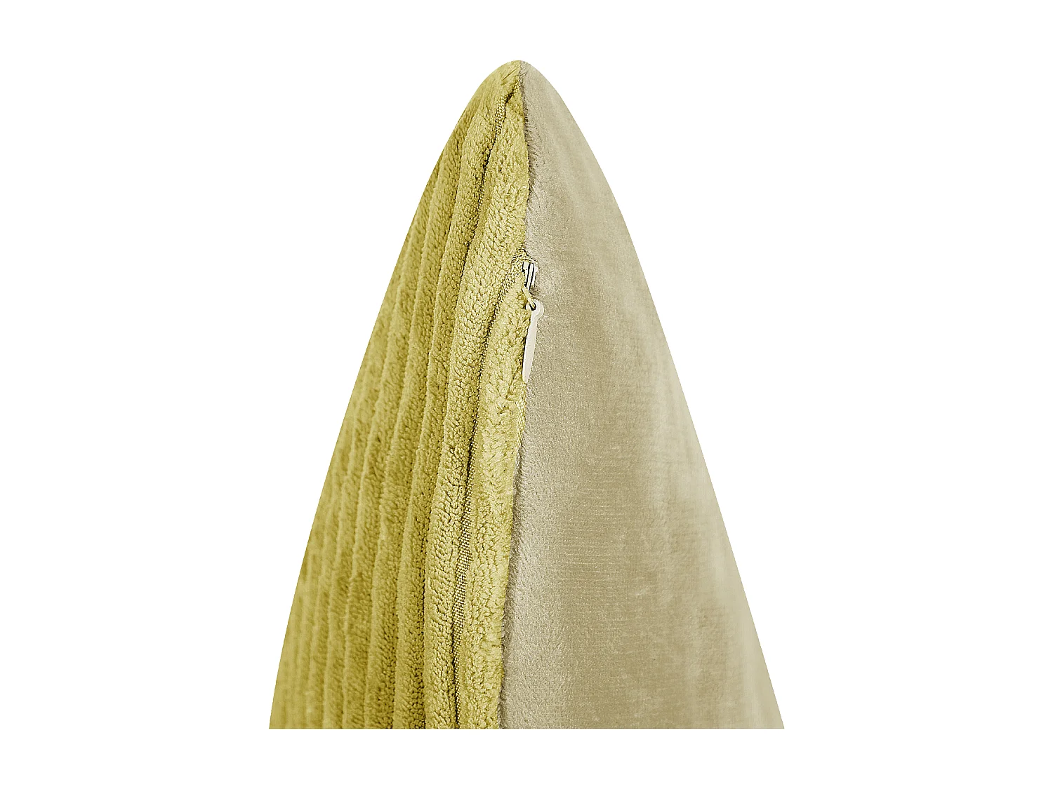 Lot de 2 coussins décoratifs MILLET Velours côtelé 30 x 50 cm Vert olive Motif géométrique