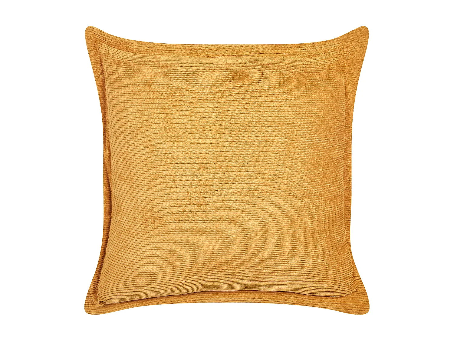 Lot de 2 coussins décoratifs ZINNIA Velours côtelé 43 x 43 cm Moutarde Unicolore