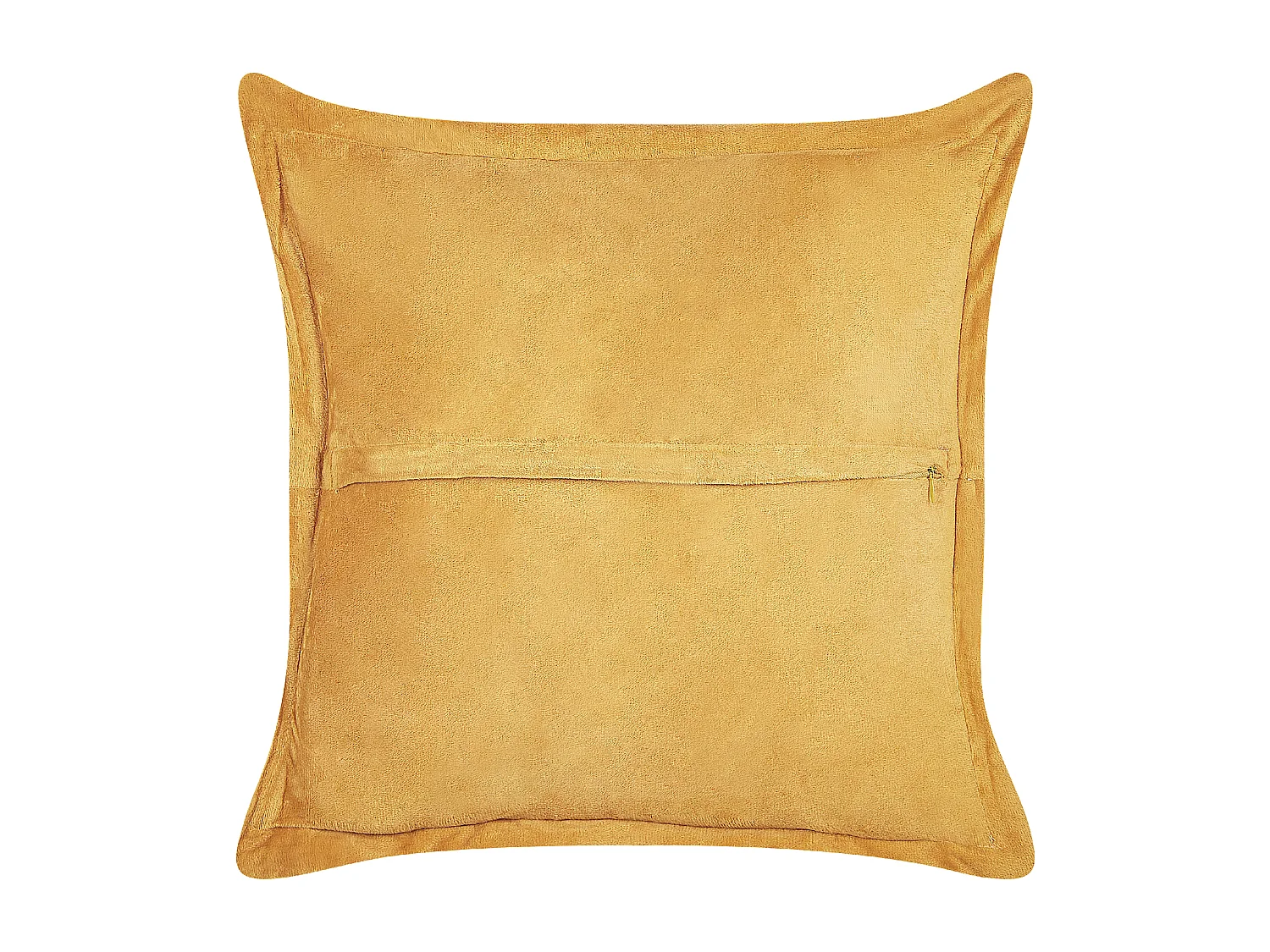 Lot de 2 coussins décoratifs ZINNIA Velours côtelé 43 x 43 cm Moutarde Unicolore