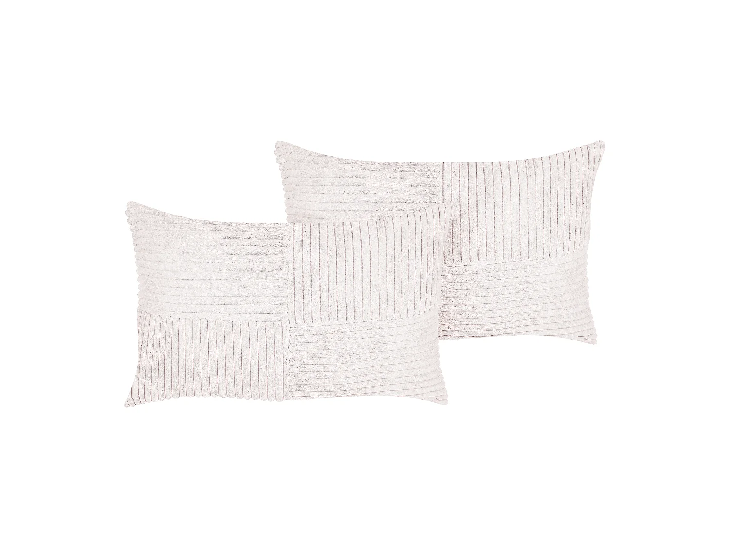 Conjunto de 2 almofadas decorativas MILLET Bombazine 30 x 50 cm Branco creme Padrão geométrico
