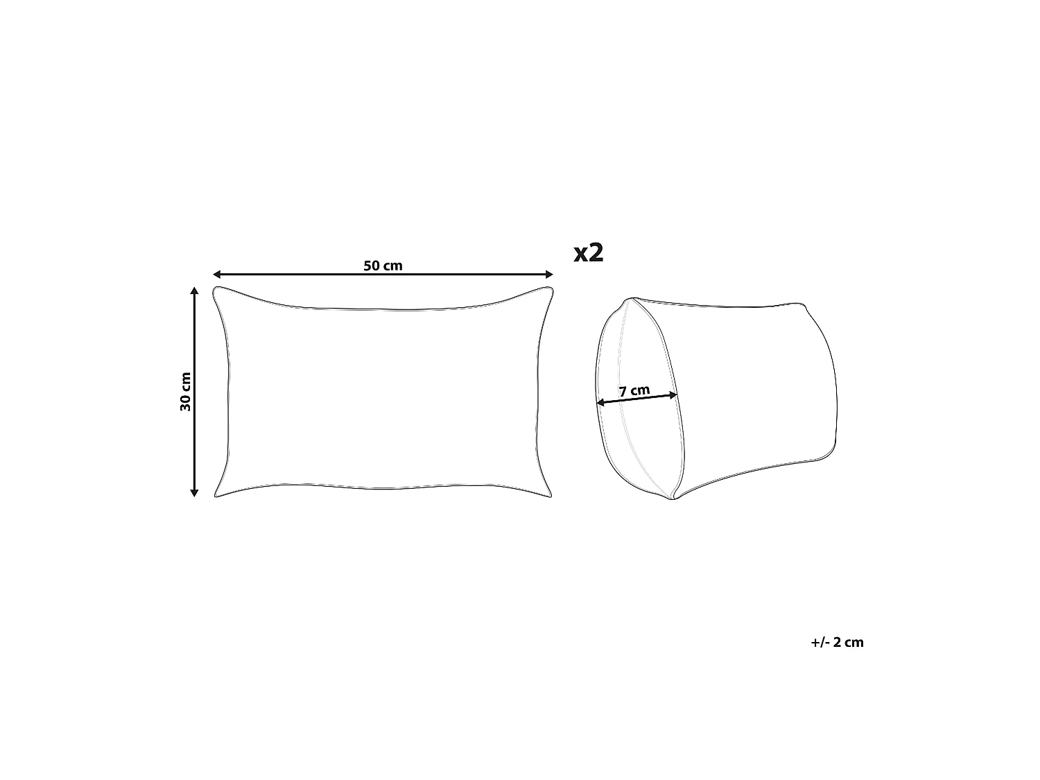 Conjunto de 2 almofadas decorativas MILLET Bombazine 30 x 50 cm Branco creme Padrão geométrico