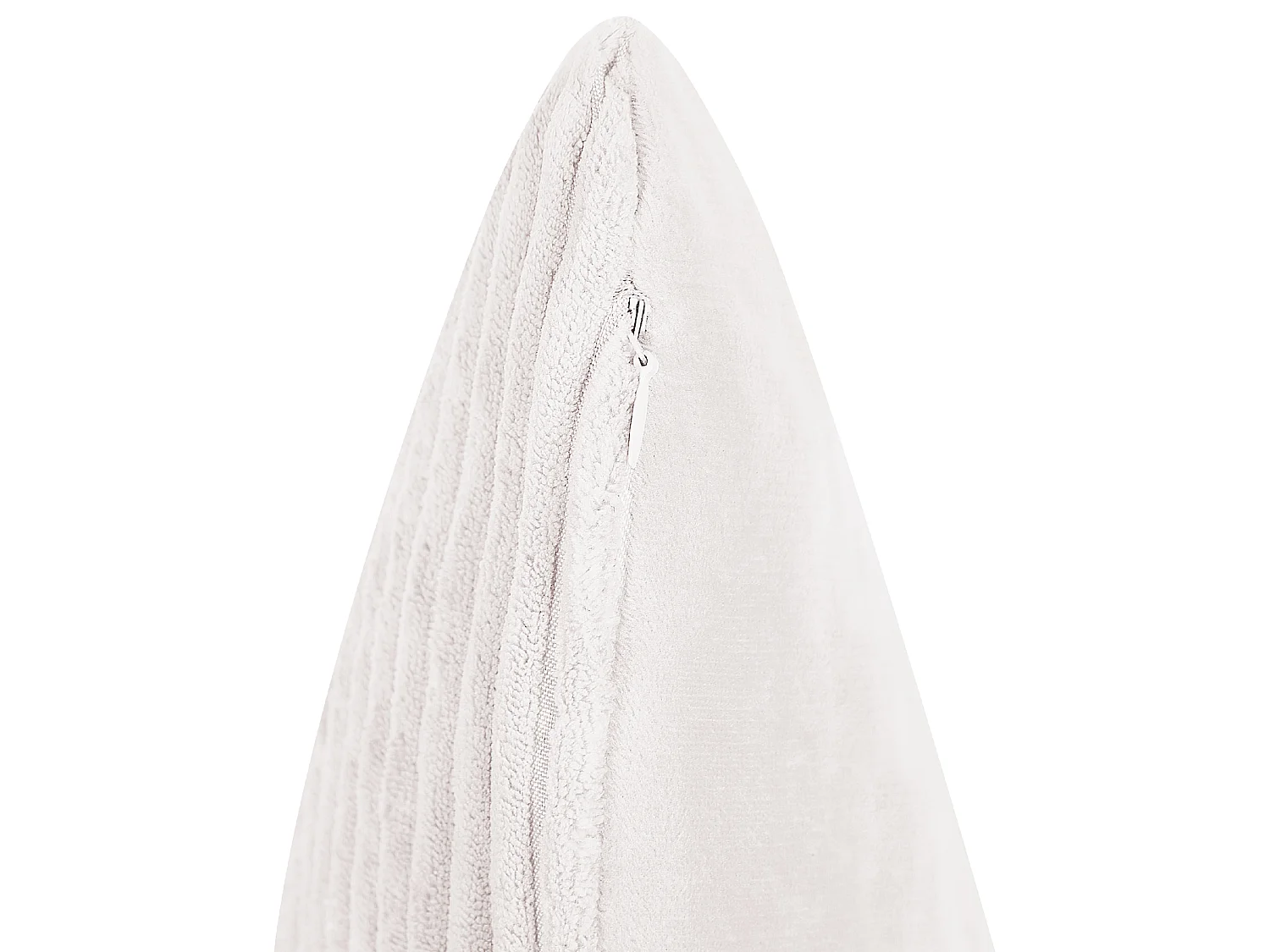 Lot de 2 coussins décoratifs MILLET Velours côtelé 30 x 50 cm Blanc cassé Motif géométrique