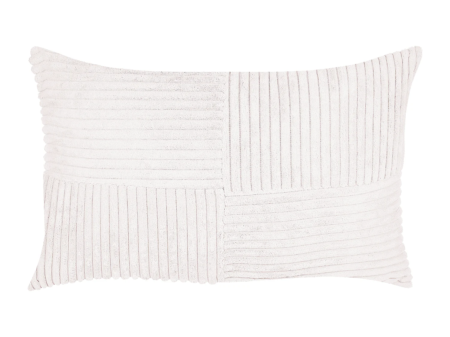 Set van 2 decoratieve kussens MILLET Corduroy 30 x 50 cm Gebroken wit Geometrisch patroon