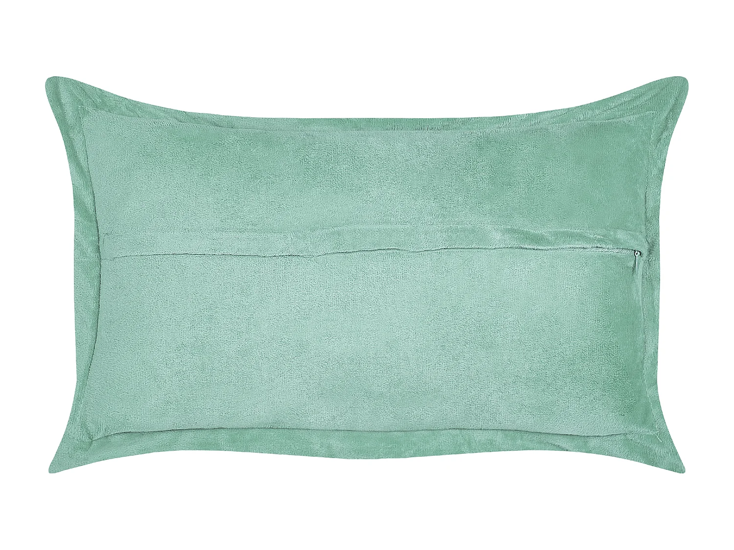 Lot de 2 coussins décoratifs ZINNIA Velours côtelé 47 x 27 cm Vert clair Unicolore