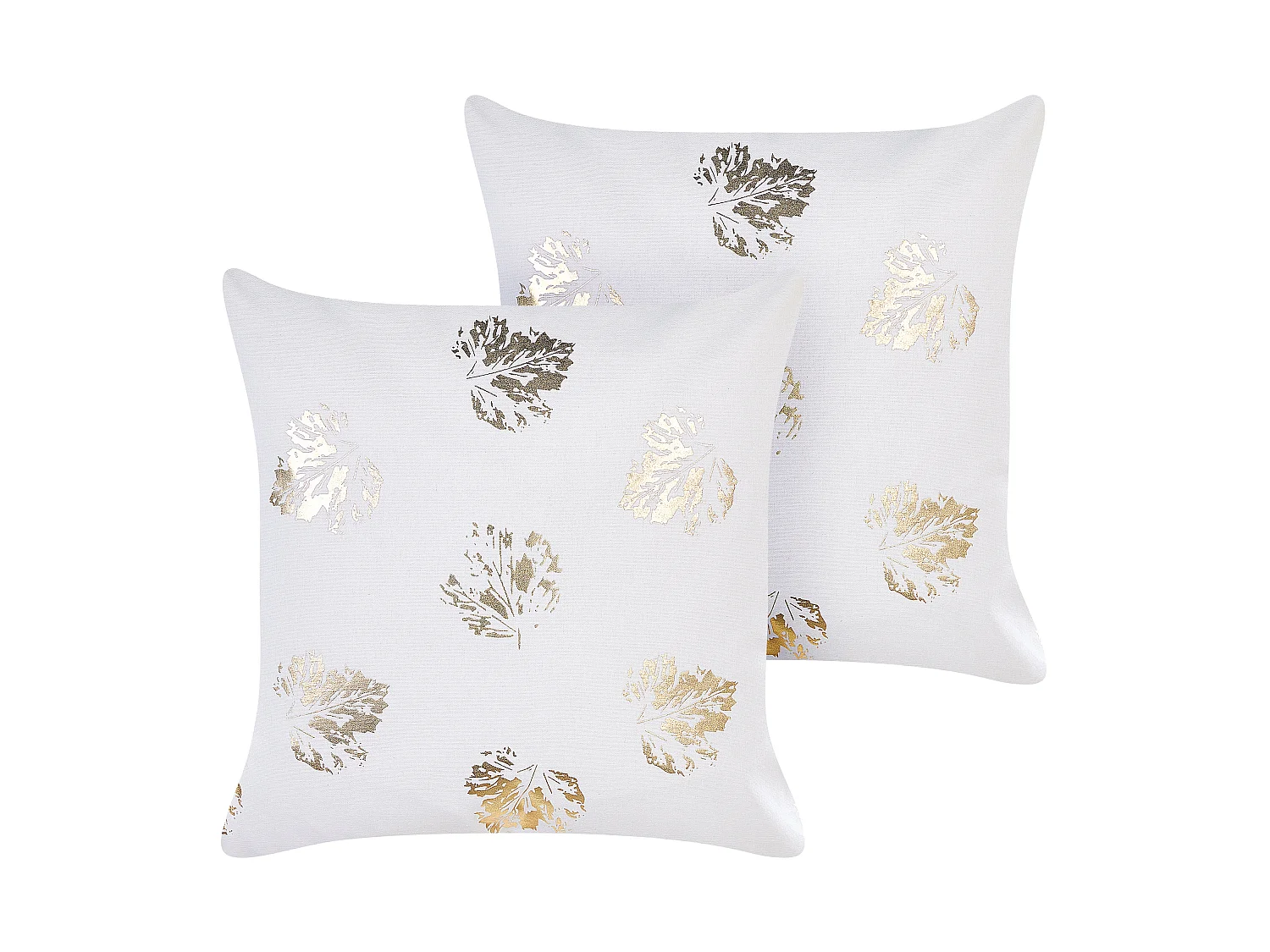 Lot de 2 coussins décoratifs GOLDENROD Velours 45 x 45 cm Blanc Motif de plante