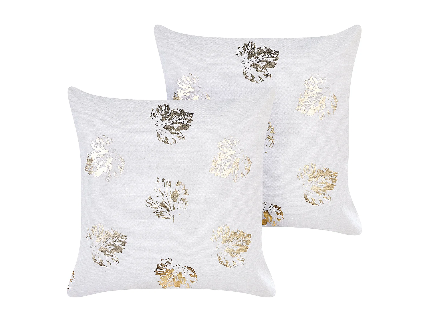 Lot de 2 coussins décoratifs GOLDENROD Velours 45 x 45 cm Blanc Motif de plante