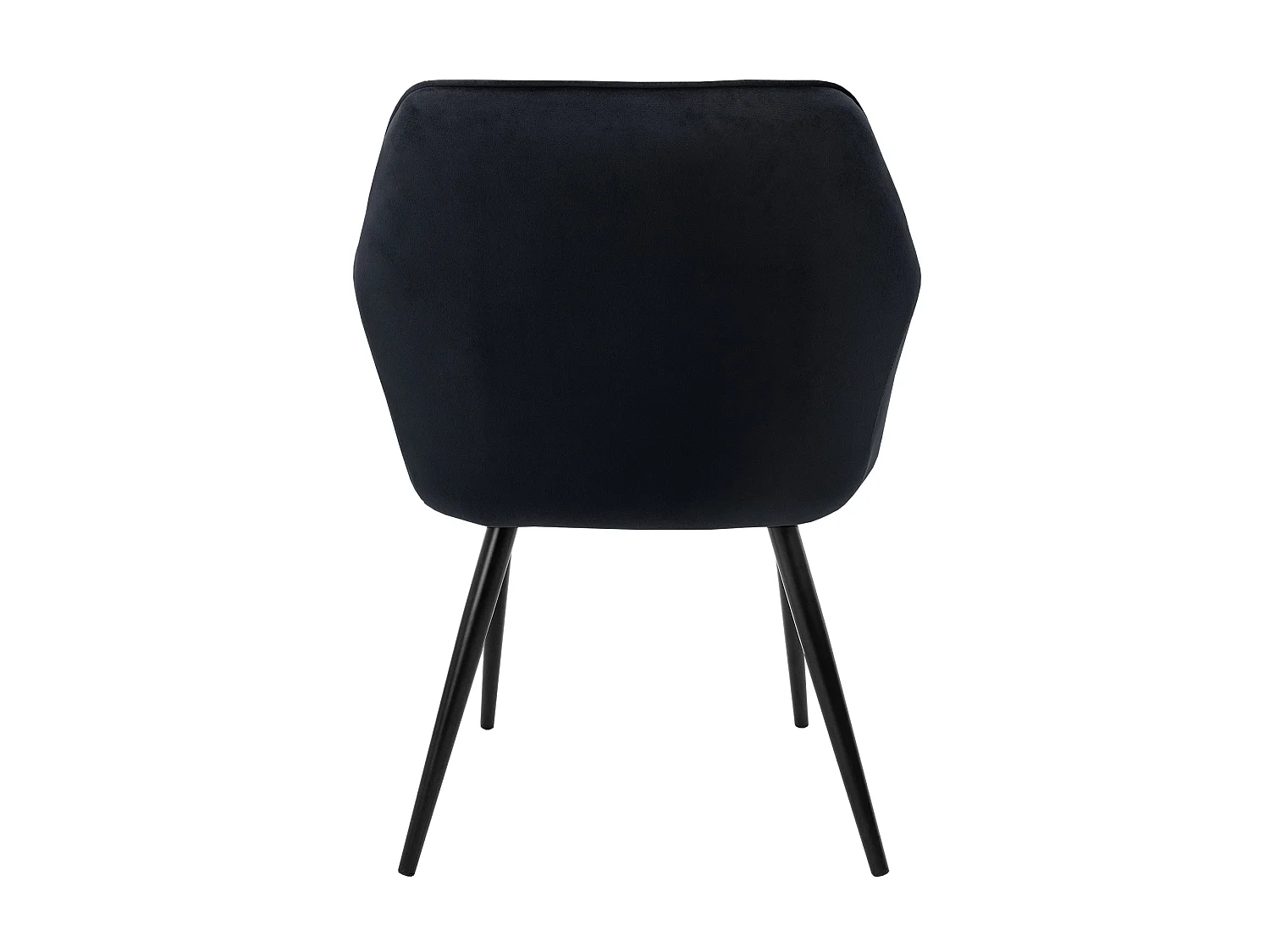 Set di 4 sedie per sala da pranzo in velluto nero gambe in acciaio imbottite ML-Design