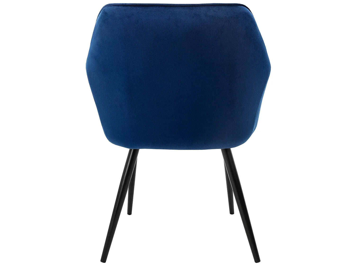 Lot de 4 chaises salle à manger en velours bleu foncé rembourrée pieds en acier ML-Design