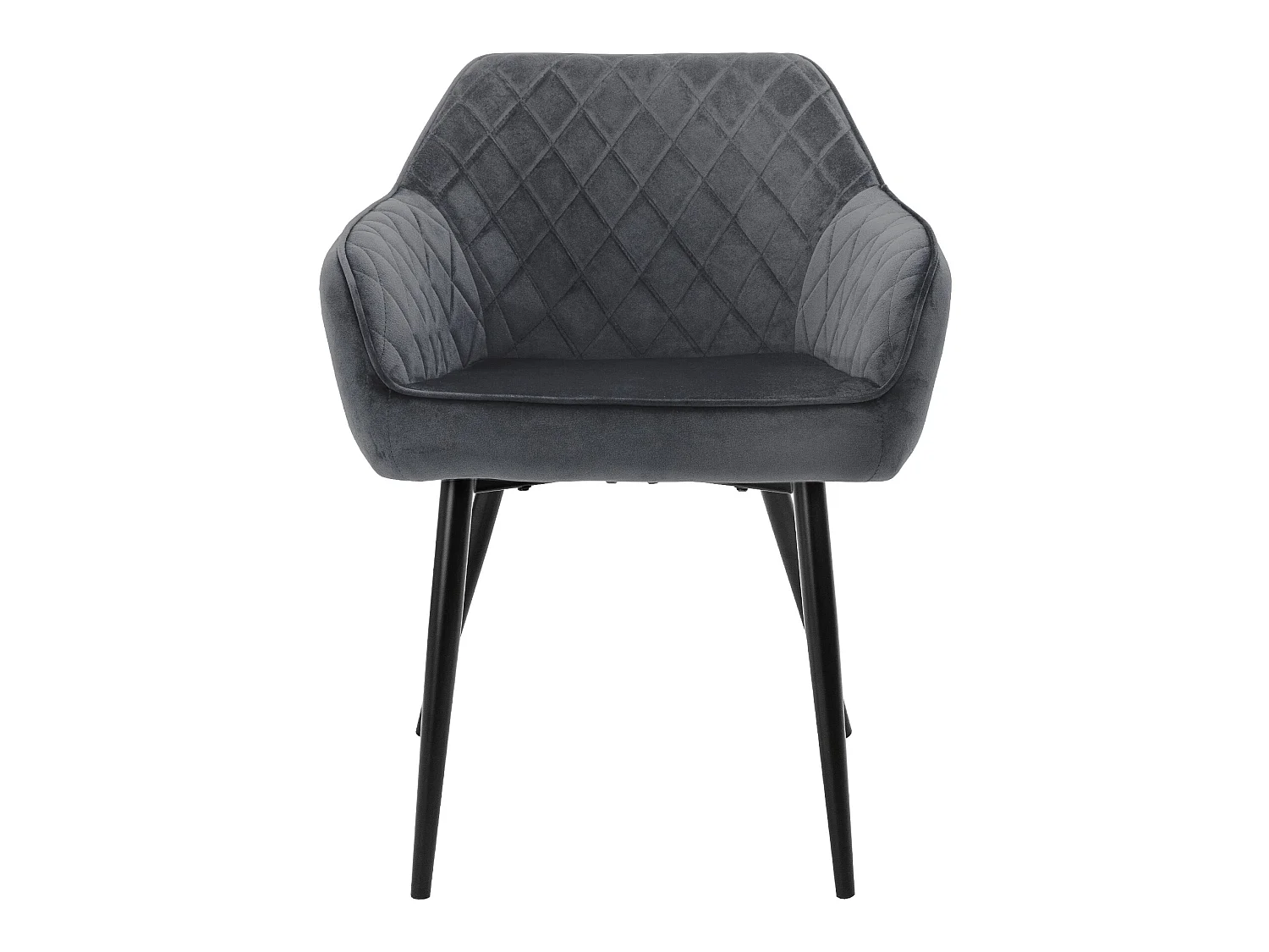 Conjunto de 4 sillas de comedor en terciopelo antracita patas acero acolchado ML-Design