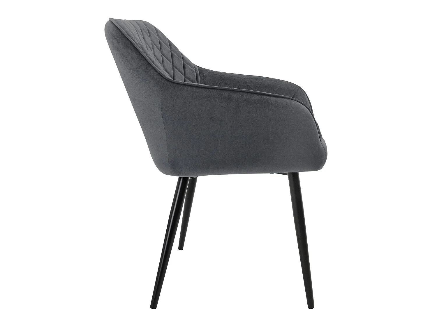 Conjunto de 4 sillas de comedor en terciopelo antracita patas acero acolchado ML-Design