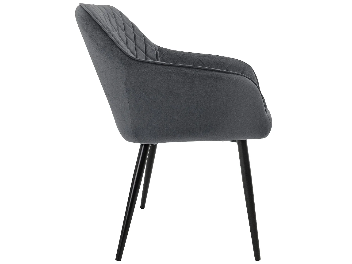 Lot de 4 chaises salle à manger en velours anthracite rembourrée pieds en acier ML-Design