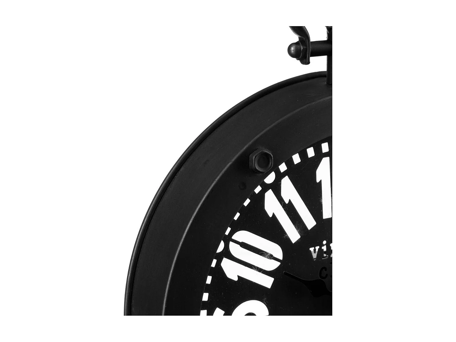 Pendule Rétro en Métal "Gousset" 24cm Noir & Blanc