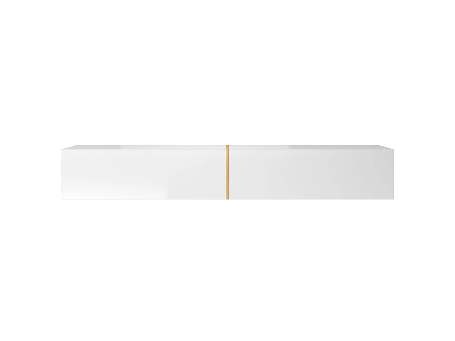 Meuble TV 200 cm - blanc avec insert doré - BISIRA