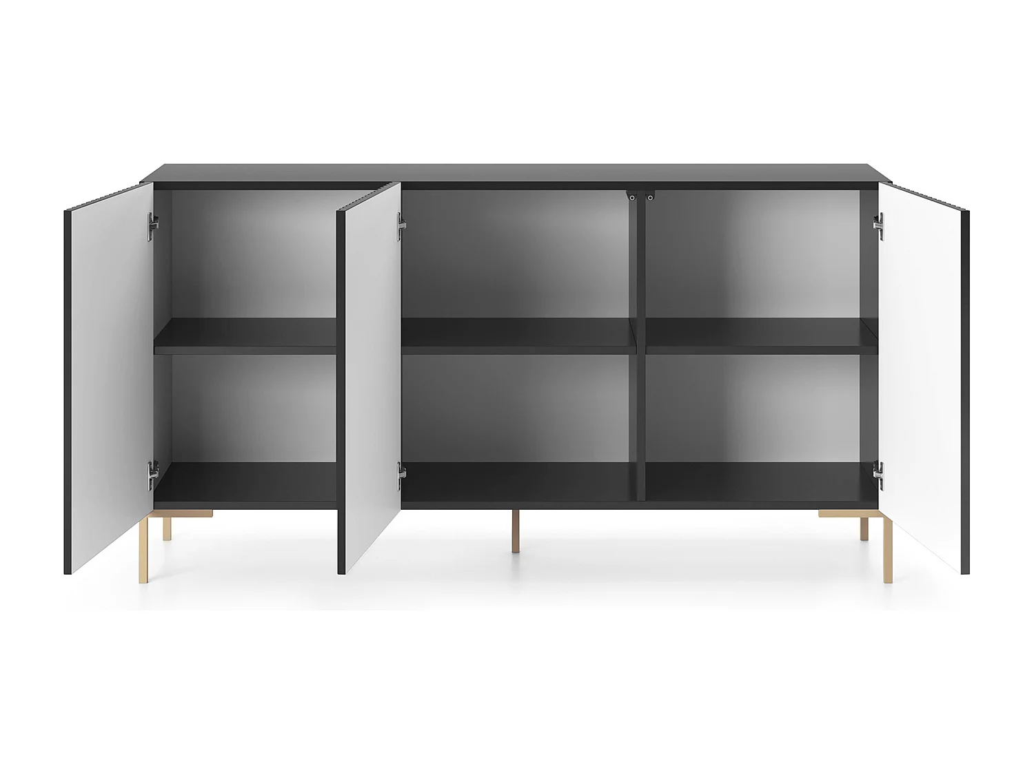 Commode à trois portes - lamelle noire- LAMMELO