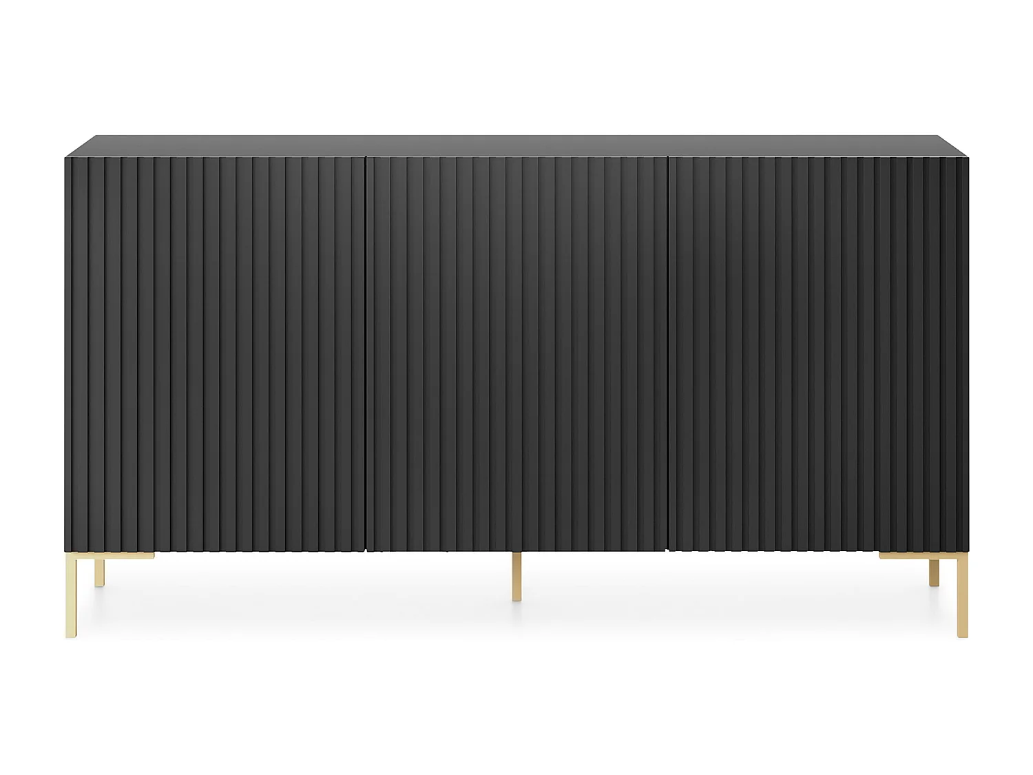 Commode à trois portes - lamelle noire- LAMMELO