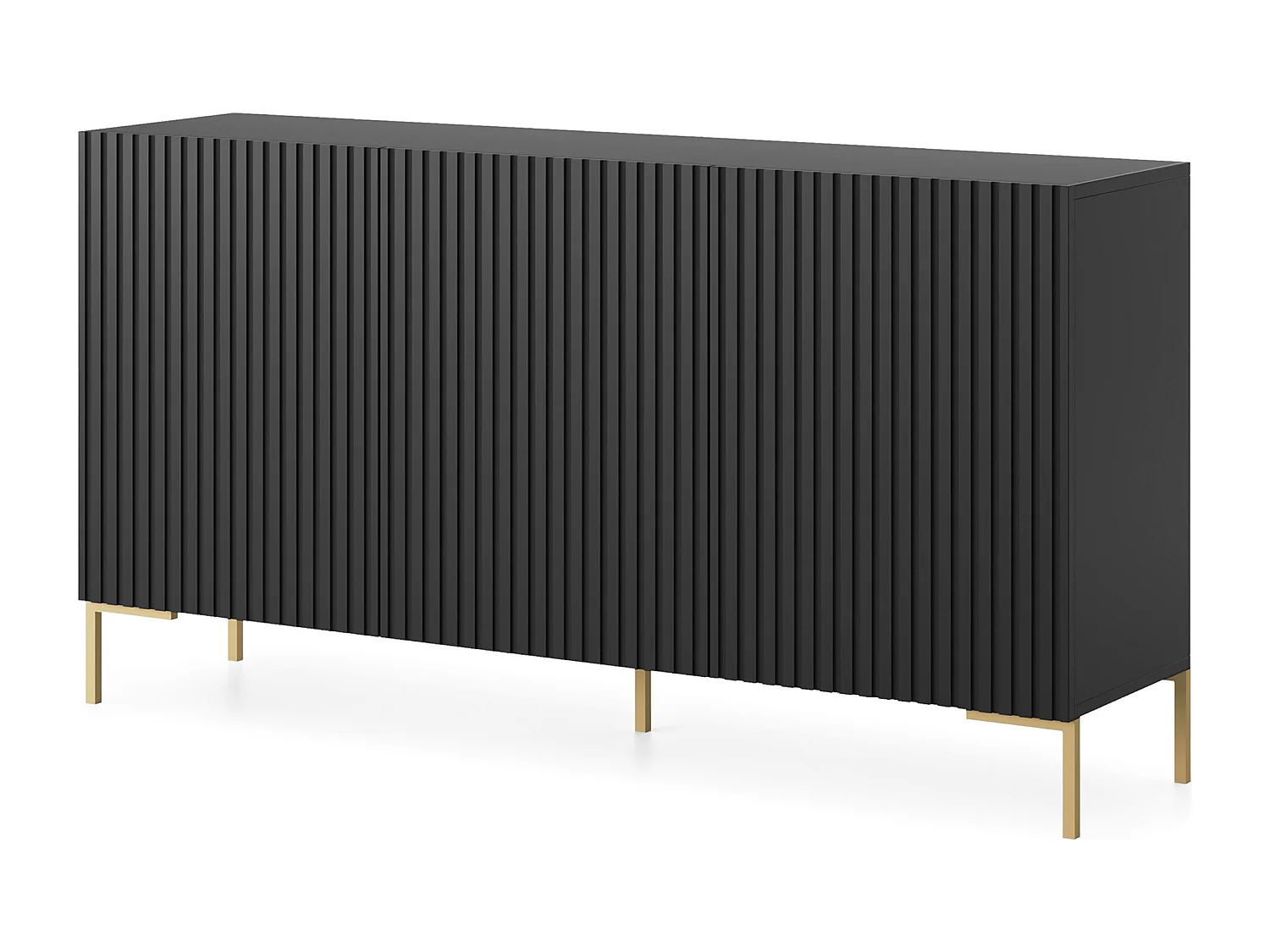 Commode à trois portes - lamelle noire- LAMMELO