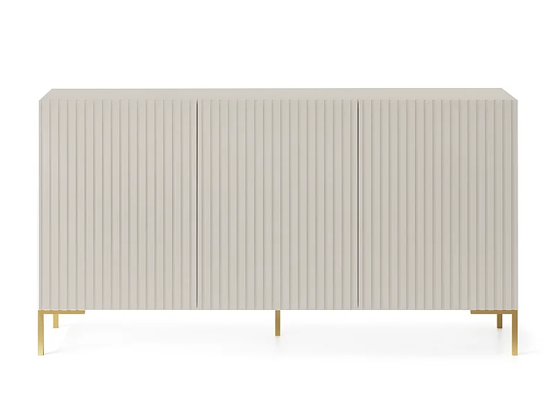 Commode à trois portes - 140 cm - taupe (gris-beige) -LAMMELO