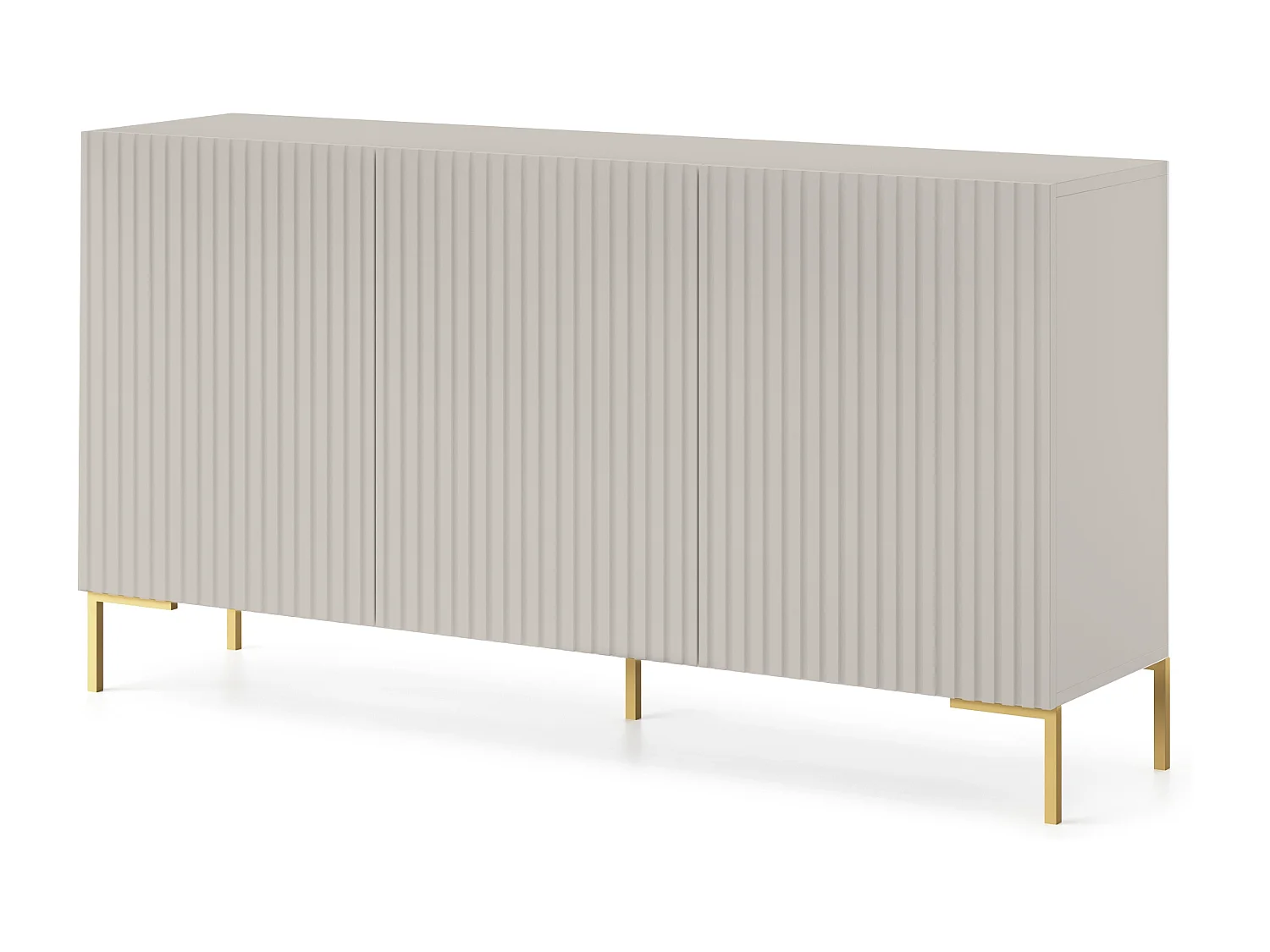 Commode à trois portes - 140 cm - taupe (gris-beige) -LAMMELO