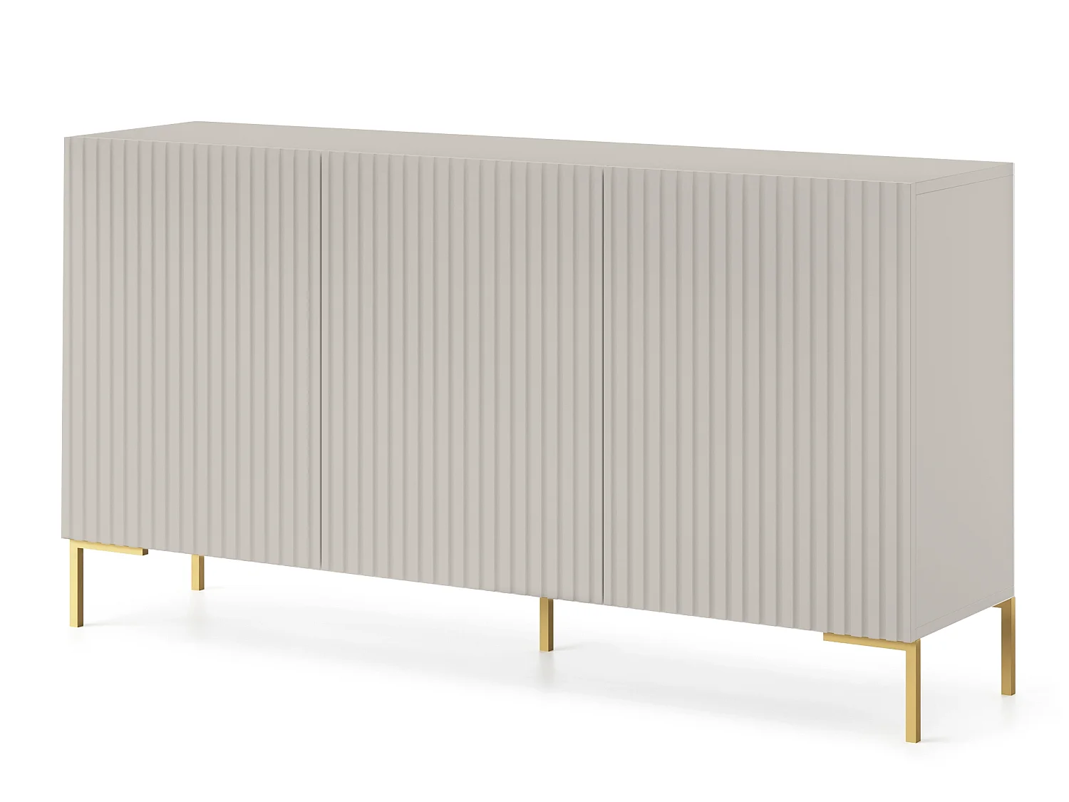 Commode à trois portes - 140 cm - taupe (gris-beige) -LAMMELO