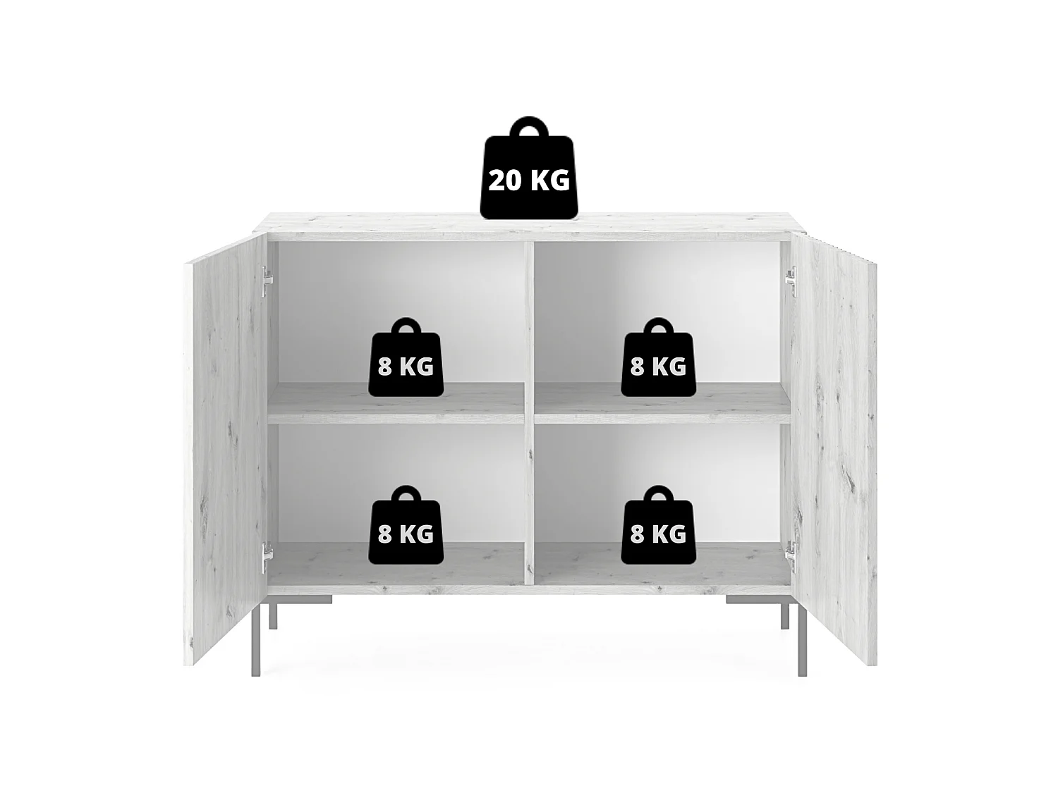 Commode à deux portes - blanc- LAMMELO