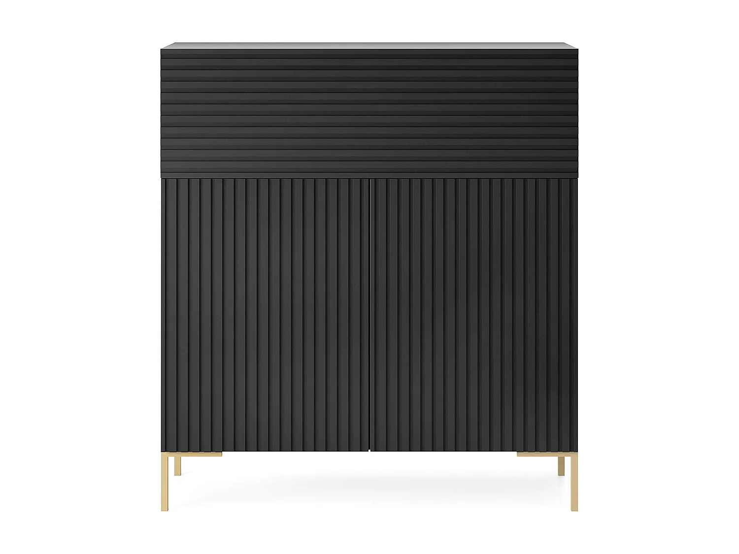 Commode de 92 cm de haut - lamelle noire - LAMMELO