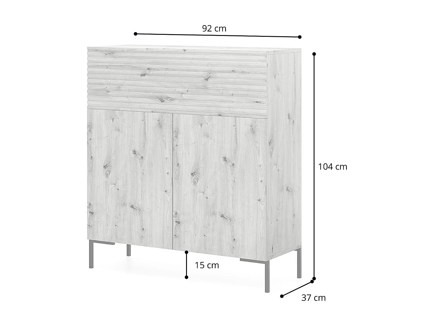Commode de 92 cm de haut - lamelle noire - LAMMELO