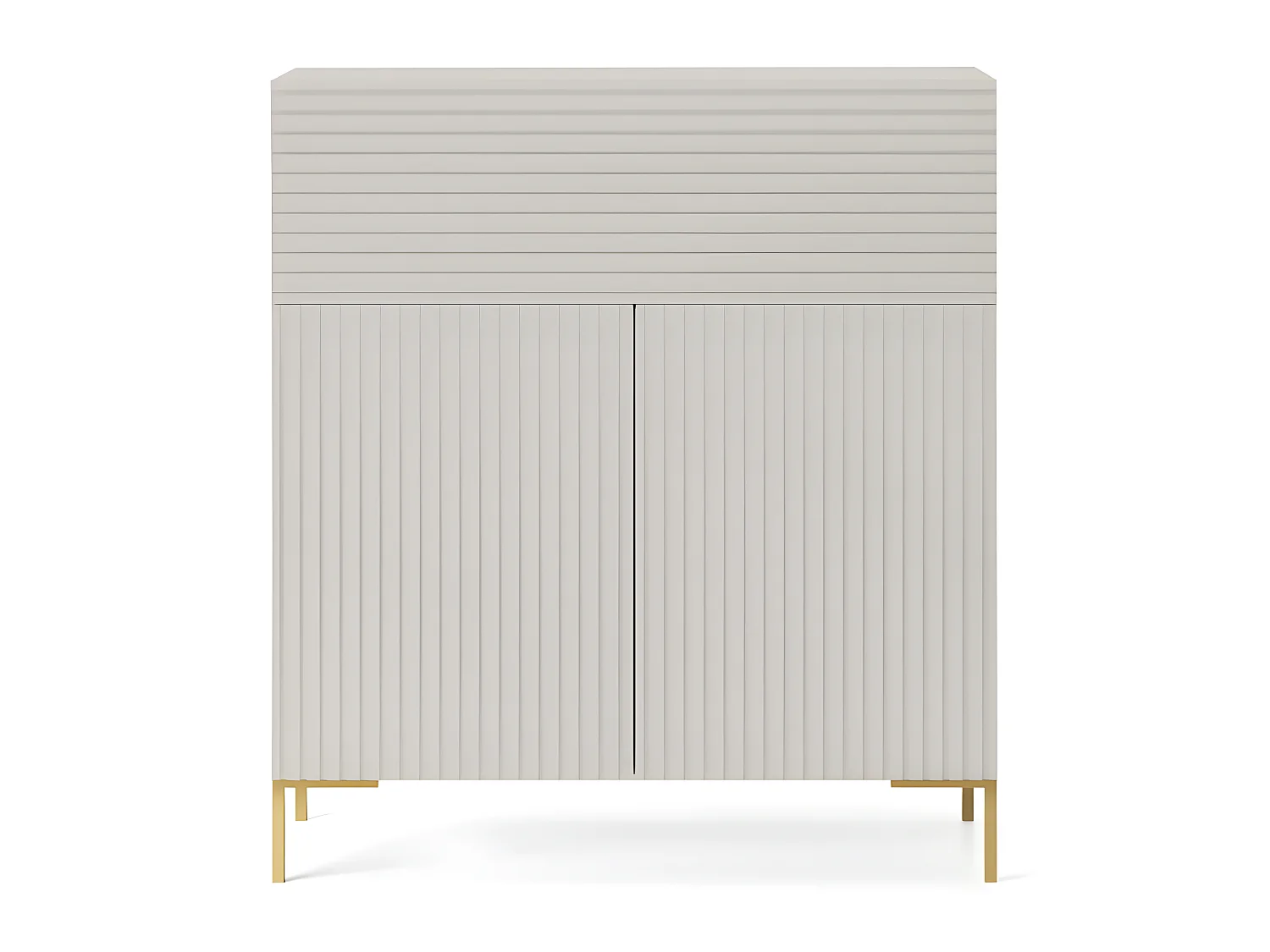 Kommode hoch - 92 cm - taupe (graubeige) - LAMMELO