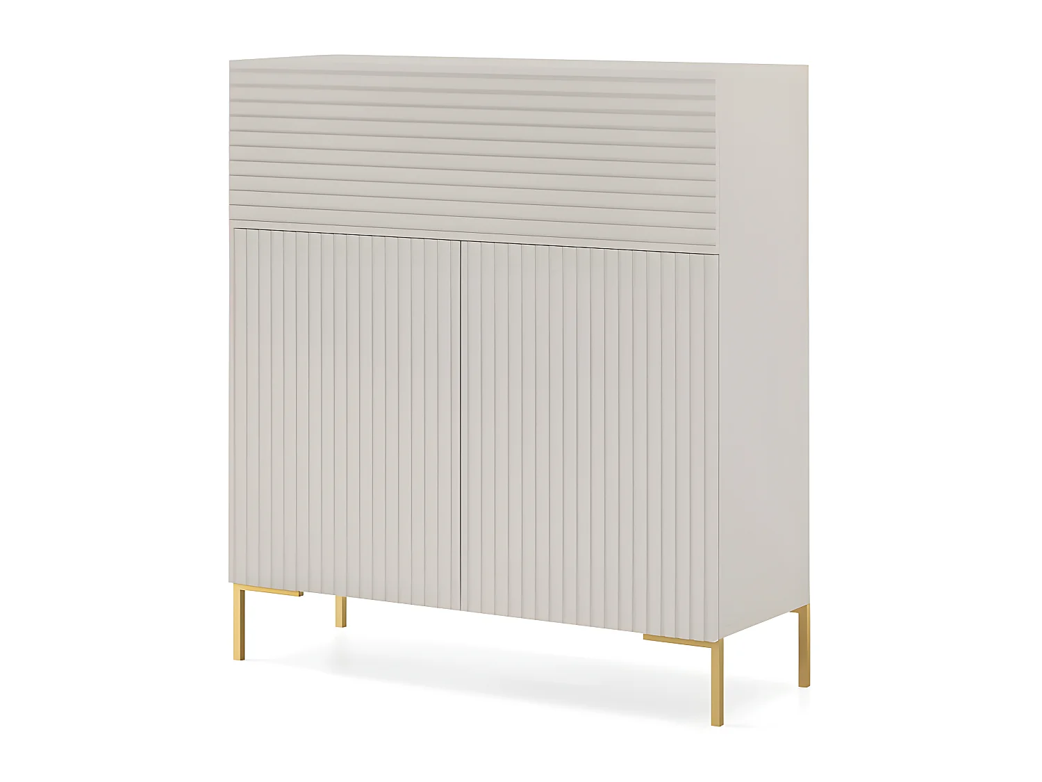 Kommode hoch - 92 cm - taupe (graubeige) - LAMMELO