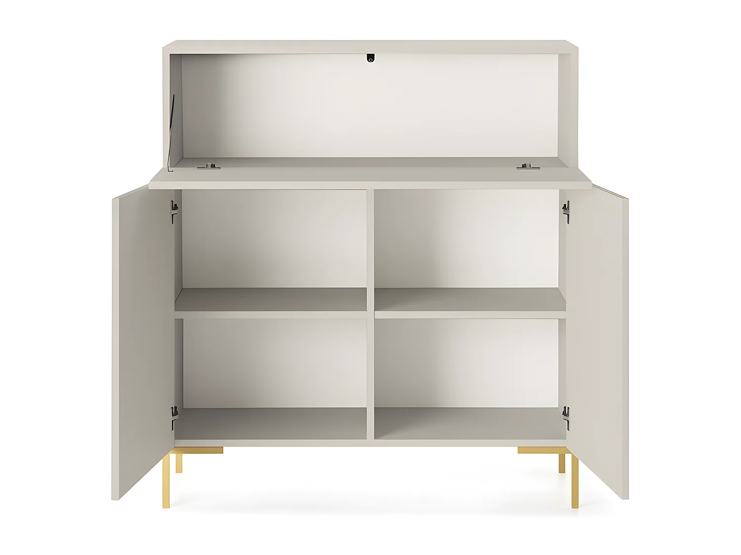 Kommode hoch - 92 cm - taupe (graubeige) - LAMMELO