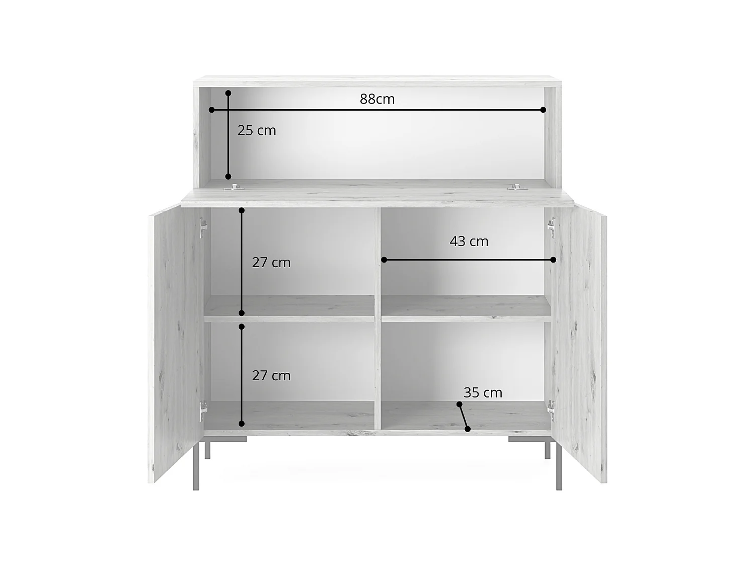 Ladekast 92 cm hoog - taupe (grijsbeige) - LAMMELO