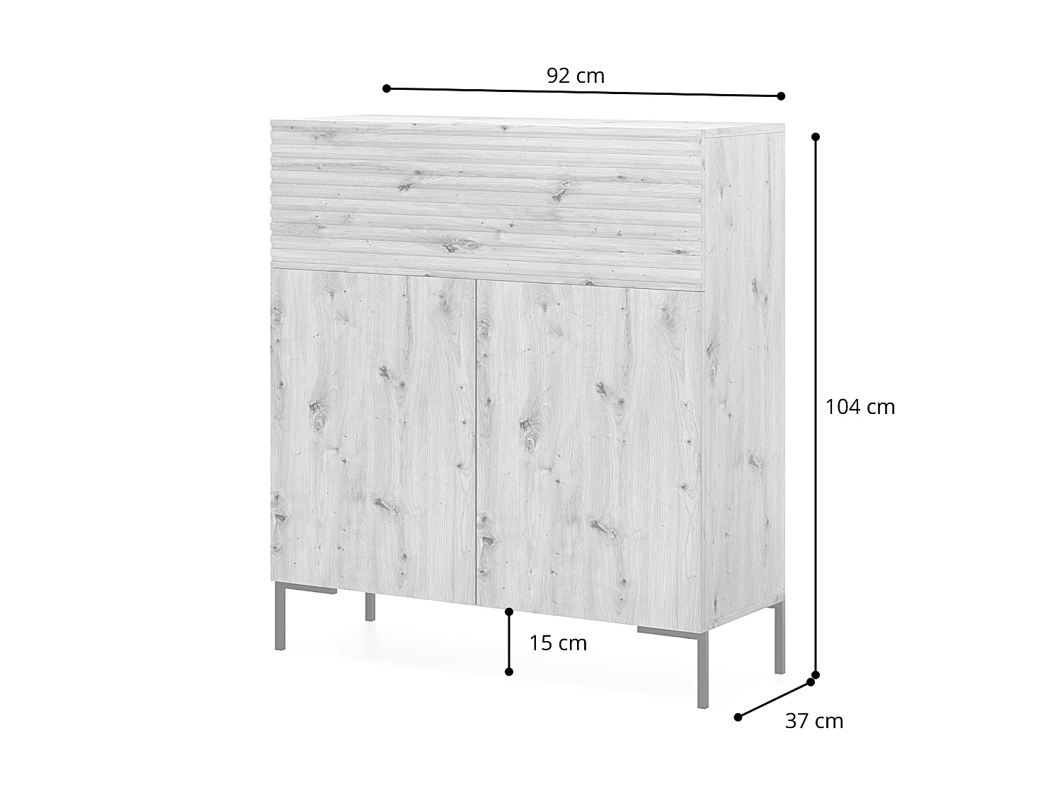 Ladekast 92 cm hoog - taupe (grijsbeige) - LAMMELO