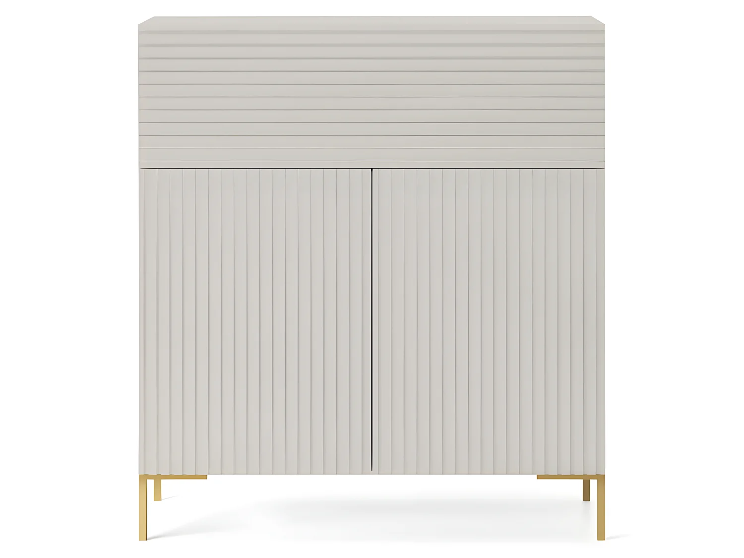 Cajonera alta - 92 cm - con patas doradas - taupe (gris-beige) - LAMMELO